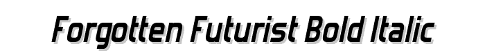 Forgotten Futurist Bold Italic font